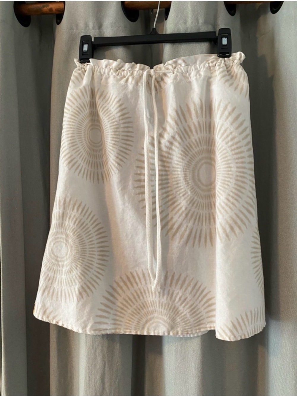 Lole Cream Sunburst Linen/ Cotton A-Line Skirt M